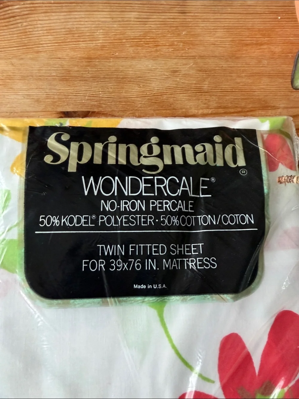 Vintage Wondercale Floral Twin Fitted Sheet